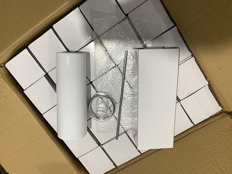 tasse a cafe Factory direct sublimation 20oz straight skinny tumblers with straw and brush