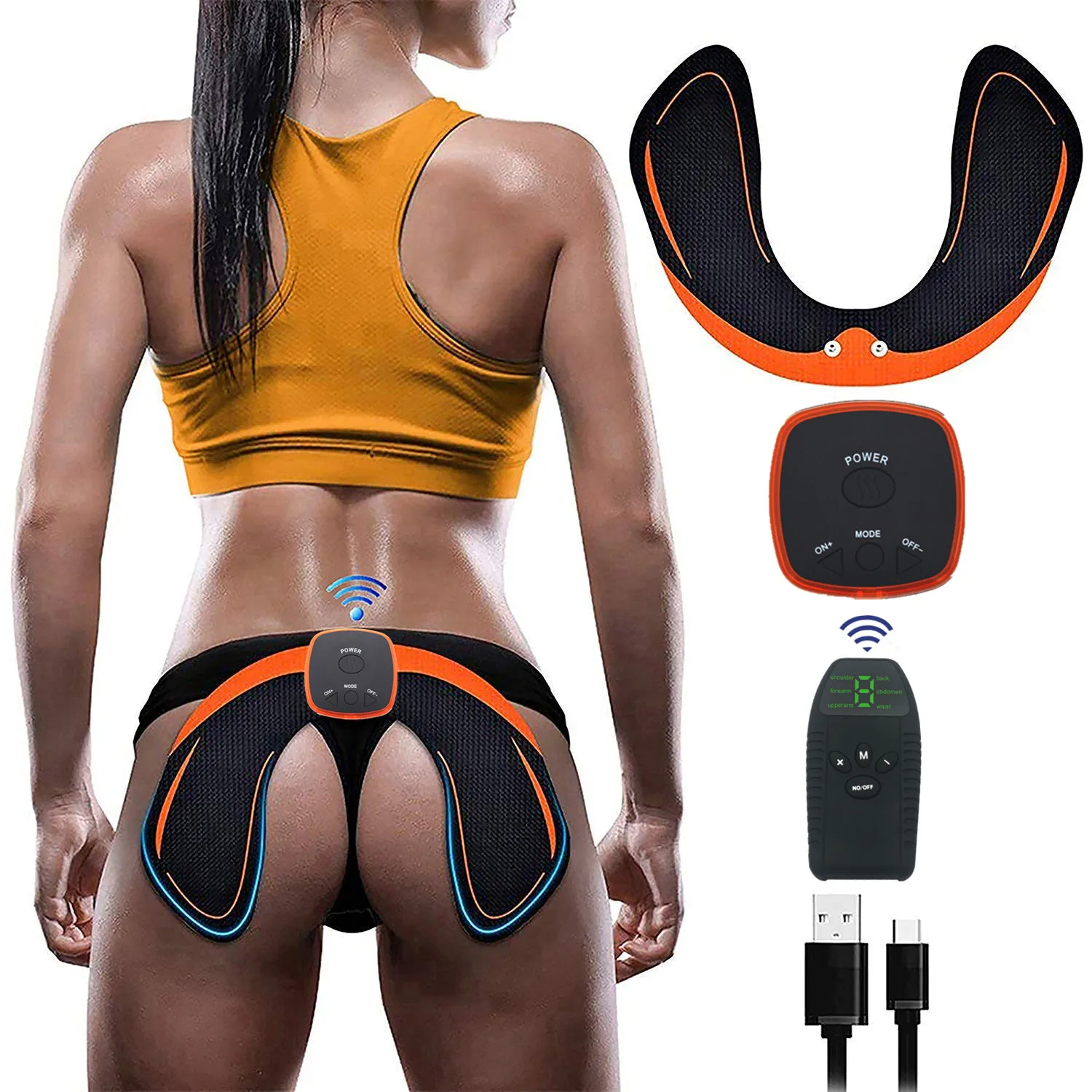 Unisex Popular exercise machine whole body fitness hips trainer for women/men with USB charge and remote control