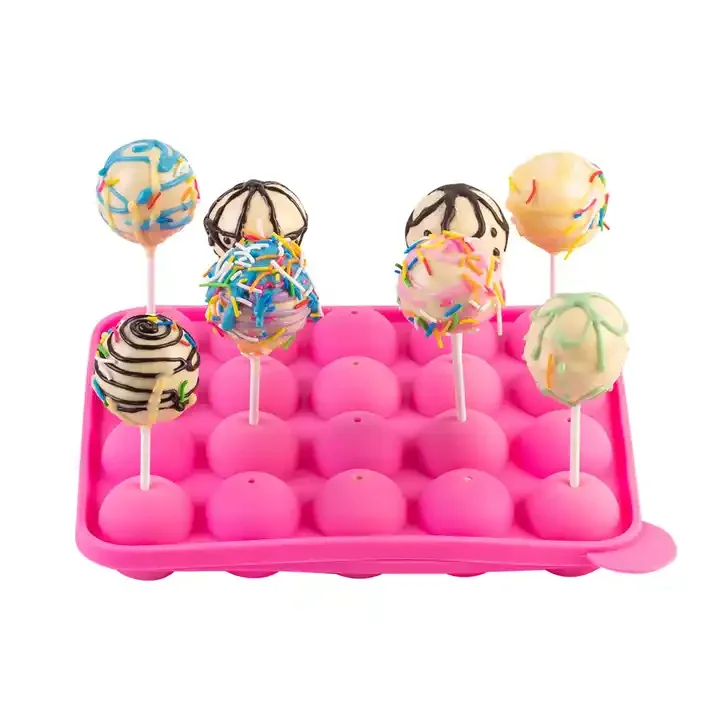 Kingwise Baking Tools Set Cake Display Stand Decoration Round Ball Candy Chocolate Cake Pop Mould Silicone Lollipop Mold Set