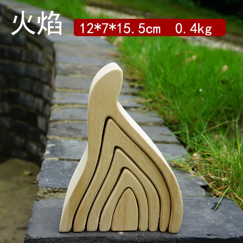 Montessori  Rainbow Children Creative 3D Wood Puzzle Wood Building Block Set Colorful Arch Bridge Toys for kids