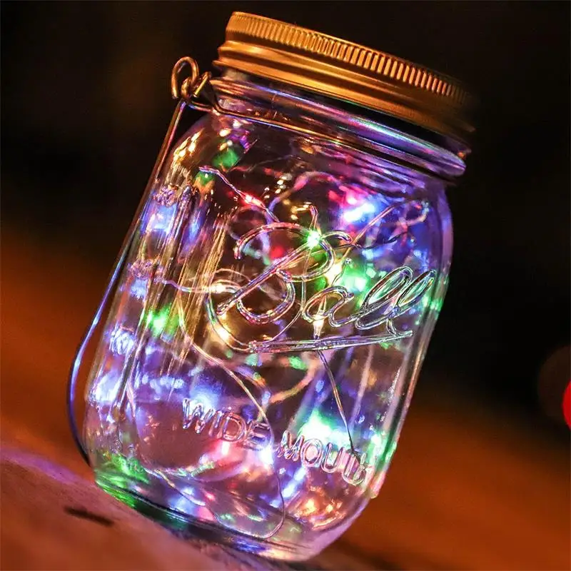 Great Outdoor Lawn Decor for Patio Garden Hanging   Hand Etched Bottle Night Light Table Lights Solar Mason Jar Lights