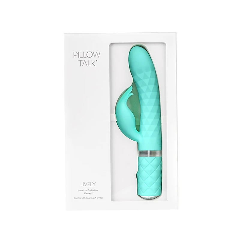 Canada Luxury Pillow Talk BMS Lively Tarzan Dual Motor Massager(Teal) Sex Toys Vibrator With Unique Rotating Shaft