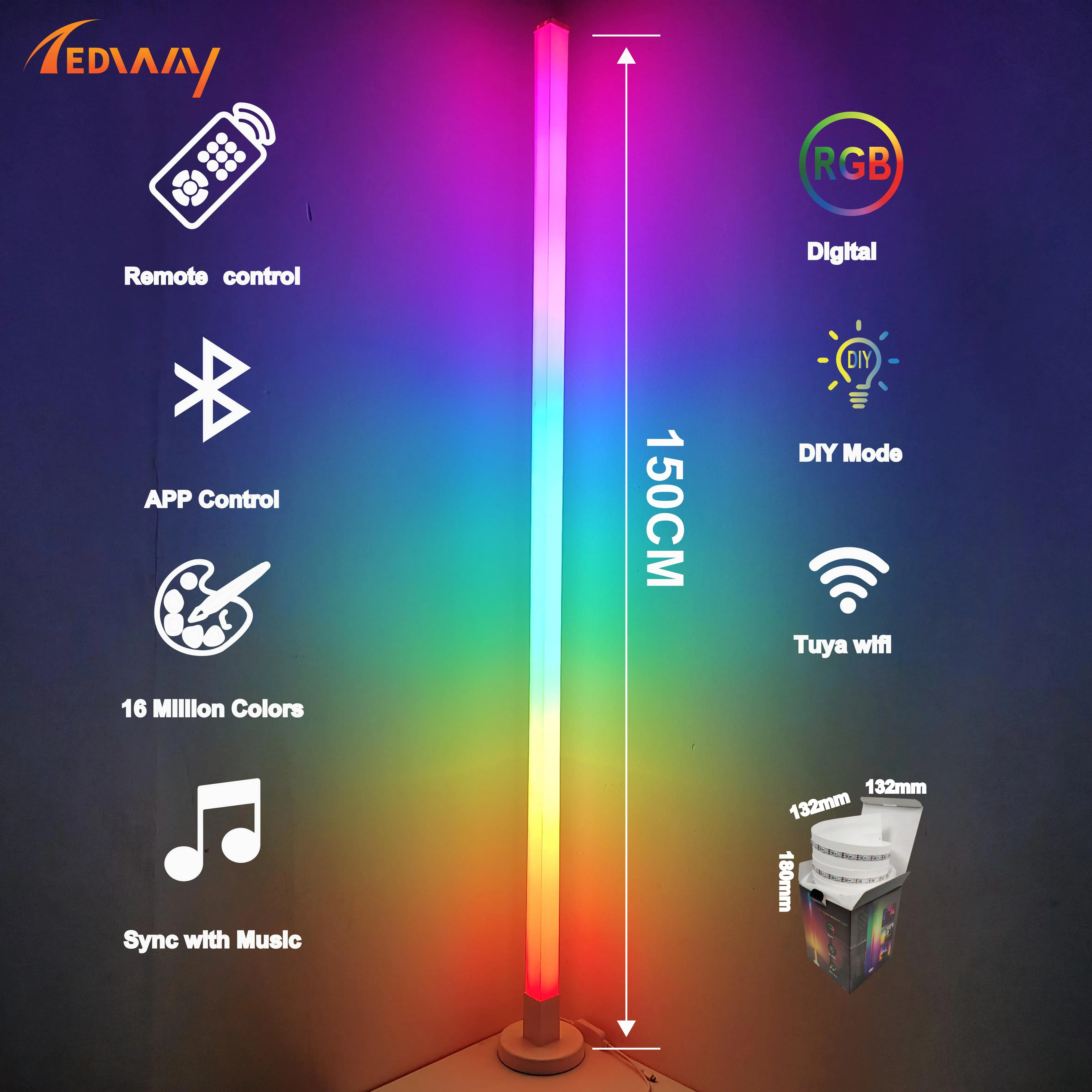 Новый DIY LED RGB красочный Декор Гостиная окружающая умная напольная подставка игровая лампа