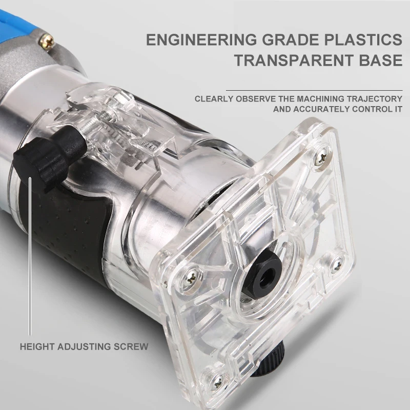 800W 3000RPM Engraving Slotting Trimming Hand Carving Carpentry Power Electric Router Wood Milling Edge Wood Trimmer Machine