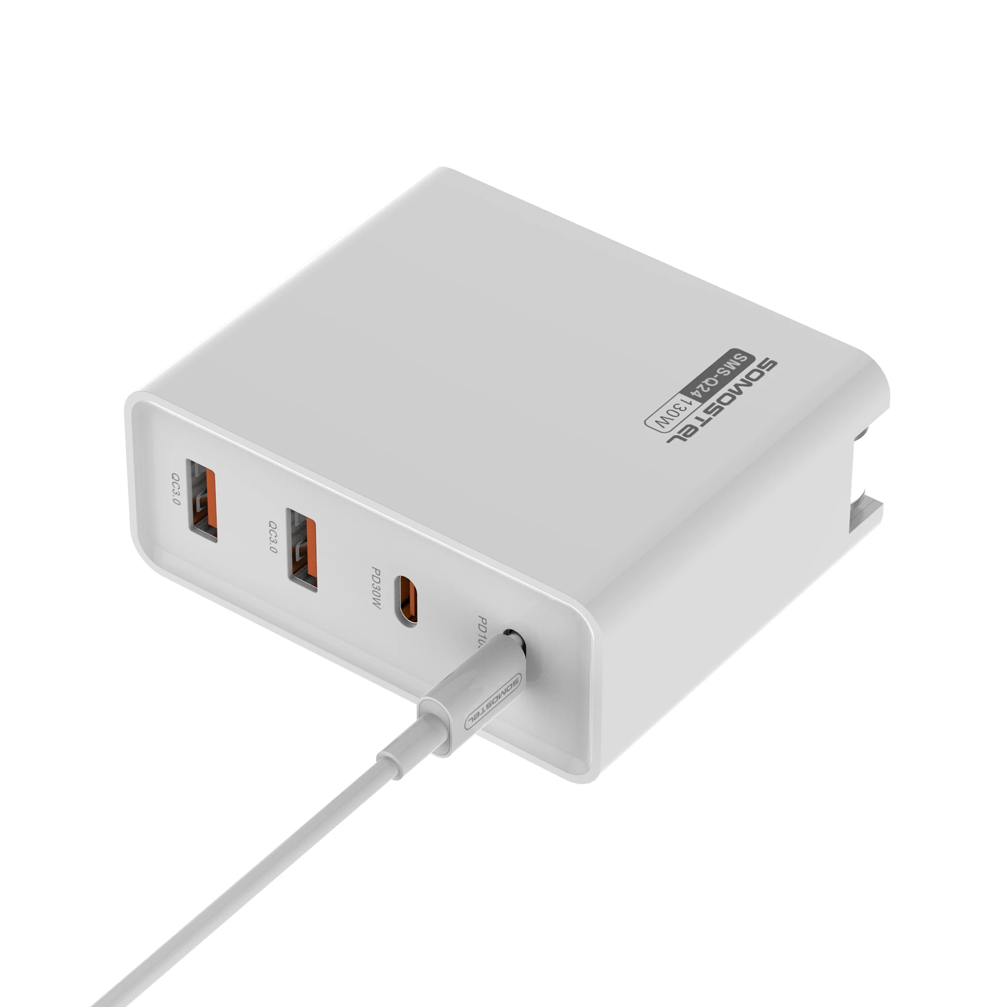 SOMOSTEL SMS-Q24 130W 4 USB ports adapter PD fast charging QC3.0 quick charger four devices simultaneously