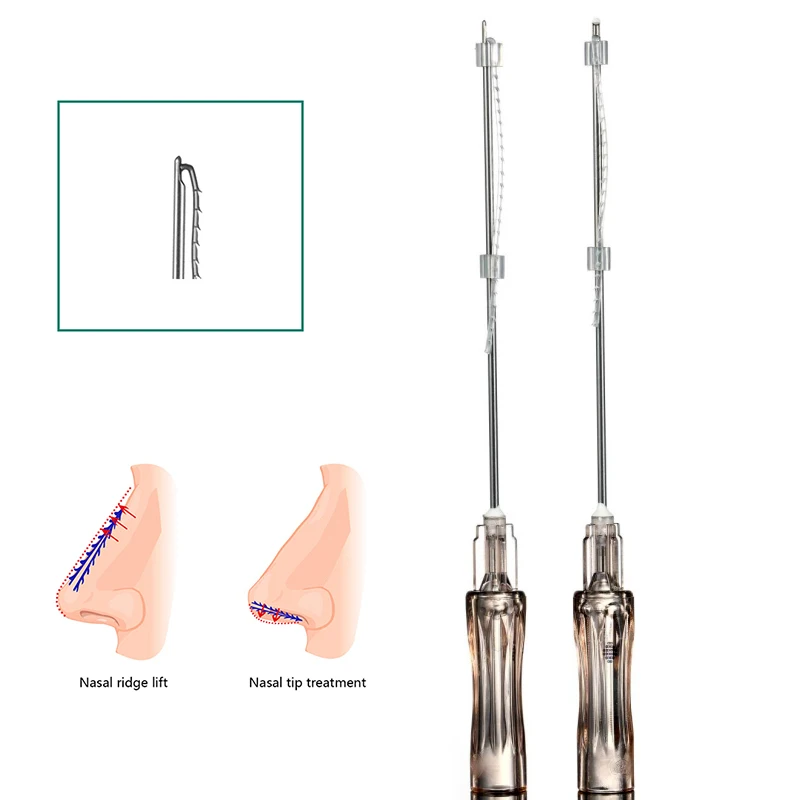 Clinic Thread Lifting Filling Nose 19g 60mm Korea Cog Thread 360r Bidirection Barb Lifting With Sharp Blunt