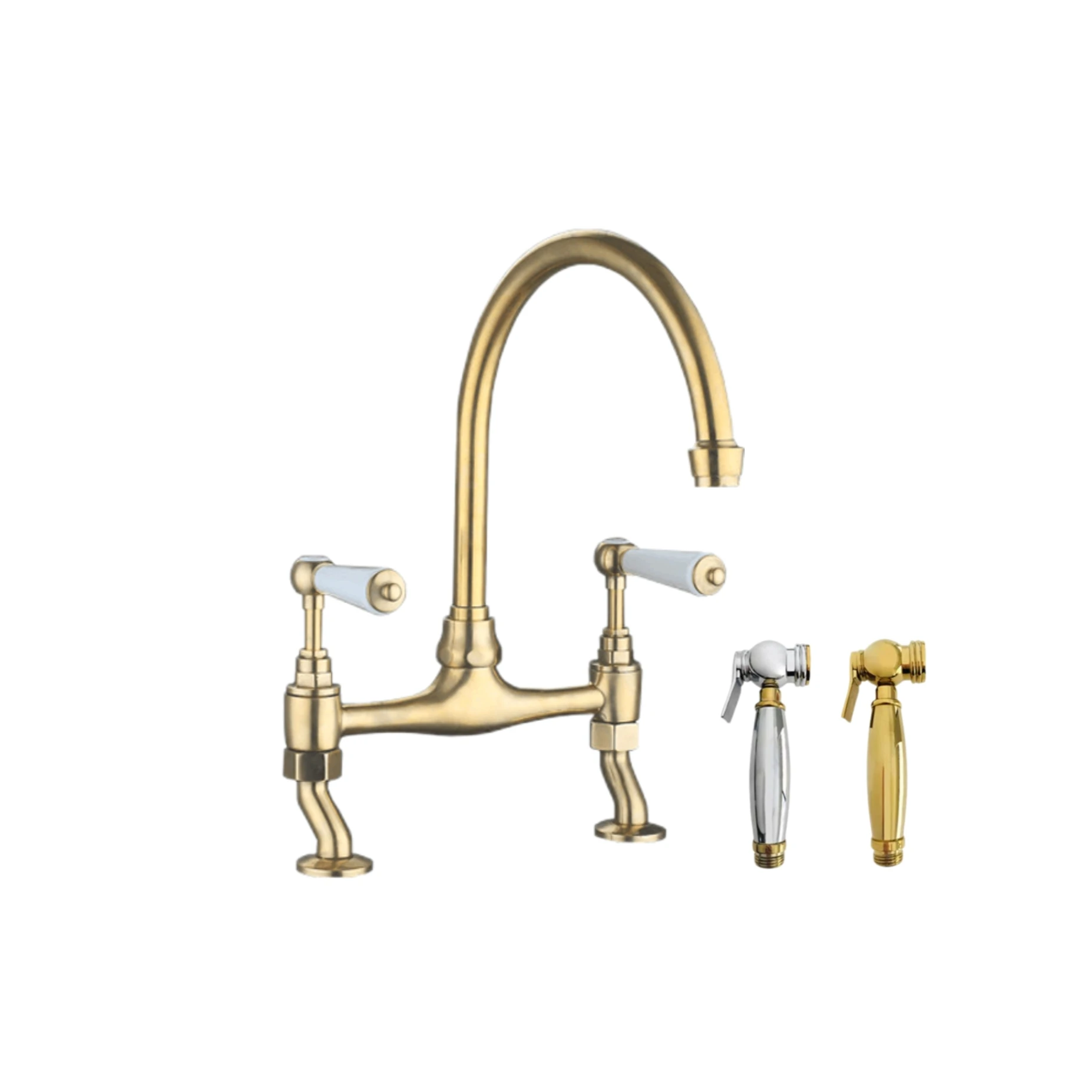 Luxury sink taps kitchen faucet matt black gold bronze with sprayer kitchen tap brass kitchen sink faucet