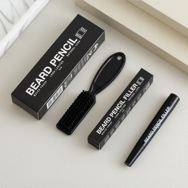 Low MOQ water proof 4-tip Beard Pencil Filler Long Lasting Coverage Natural Finish Beard Filling Pen the original beard pen