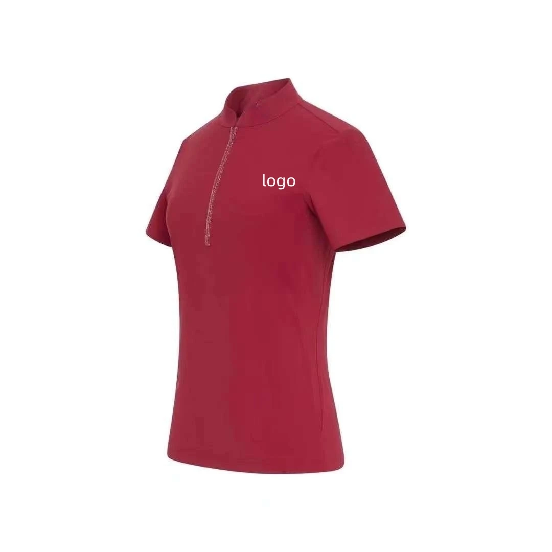 Wholesale High Quality Shirts Short Sleeve Horse Riding T-shirt and Breeches Set For Women
