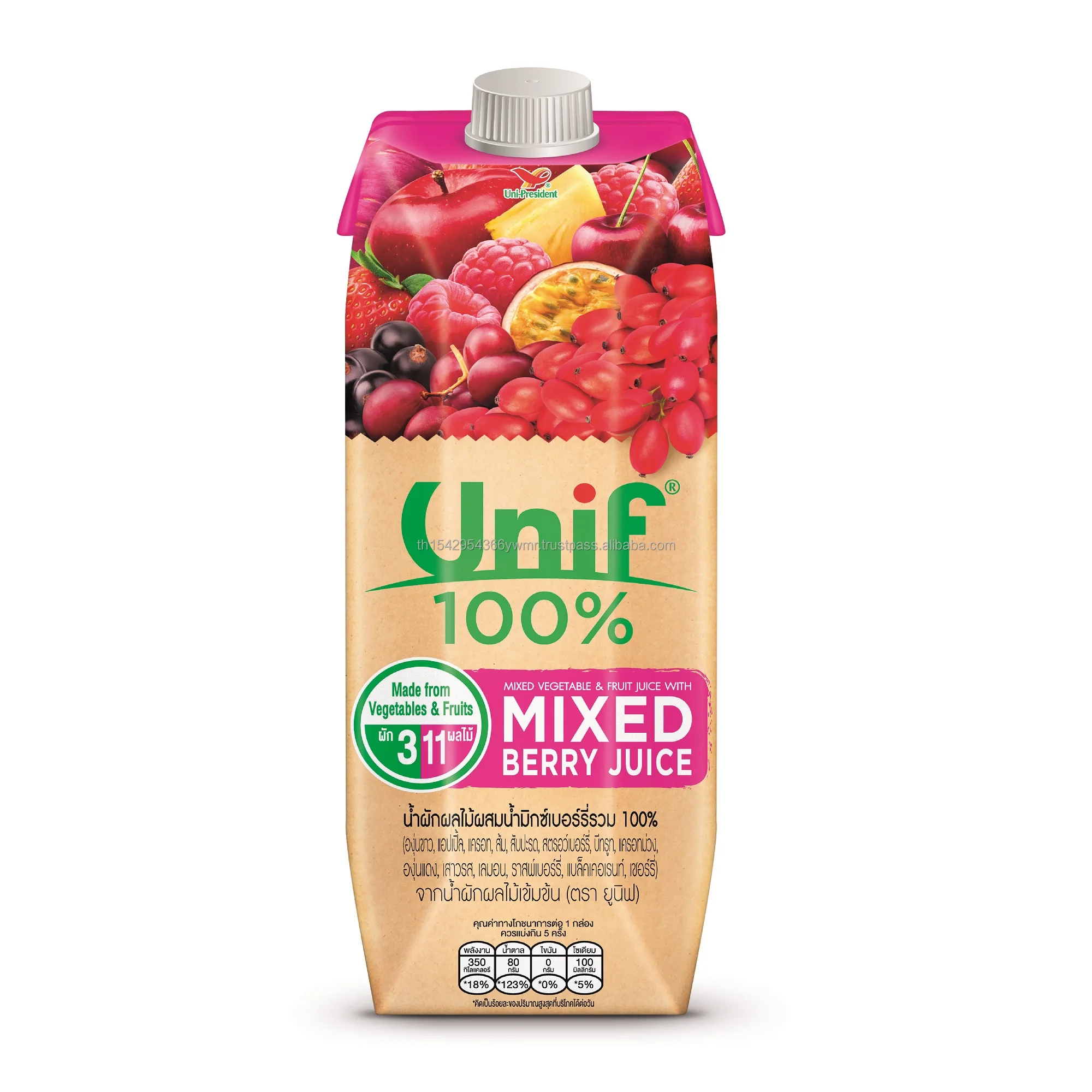 UNIF 100% / Mixed Berries (size 1,000ml)/ Fruit Juice Fresh Berries Healthy Soft Drinks Best Seller