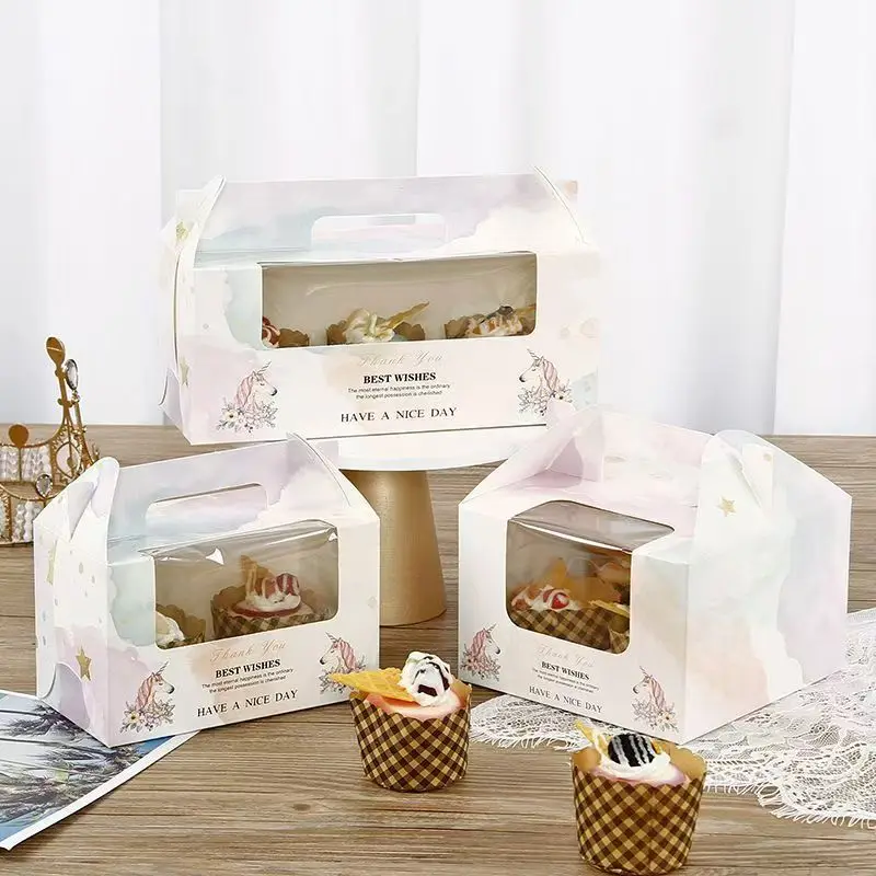 Mini PVC See-Through Dessert Treat Boxes Goodies Kraft Party Favor Boxes for Candy Toys Wedding Birthday-Made of Cardboard Paper