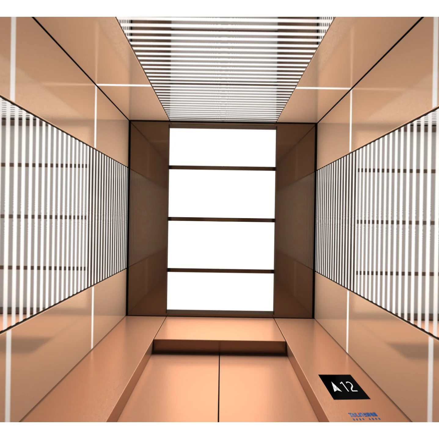 Electronic IC Cards Control Elevators With Gold Elevator Cabin 630kg/800kg 8/10 Persons Passengers For Hotels