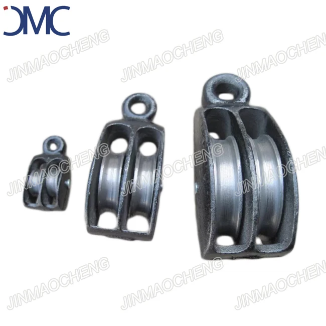 Casting Steel Single/Double Sheave Pulley High Load Capacity Twin Sheave Block Wire Rope Pulley For Lifting