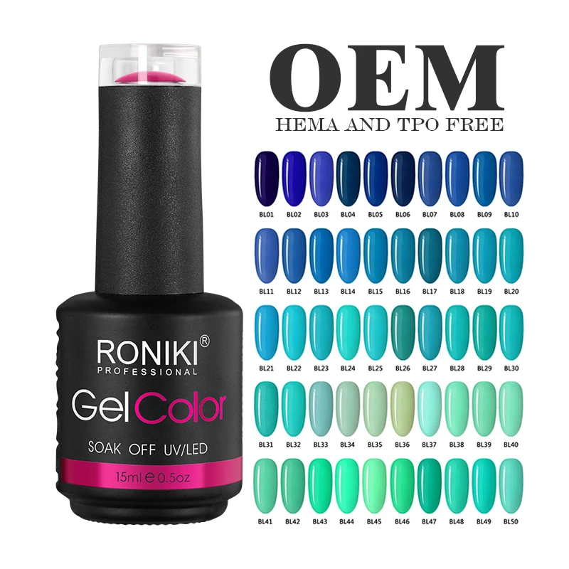 RONIKI 59 Colors Nail Supplies Non-Toxic Wholesale Soak Off Gel Polish Custom Private Label Color Uv Led Organic Nail Polish