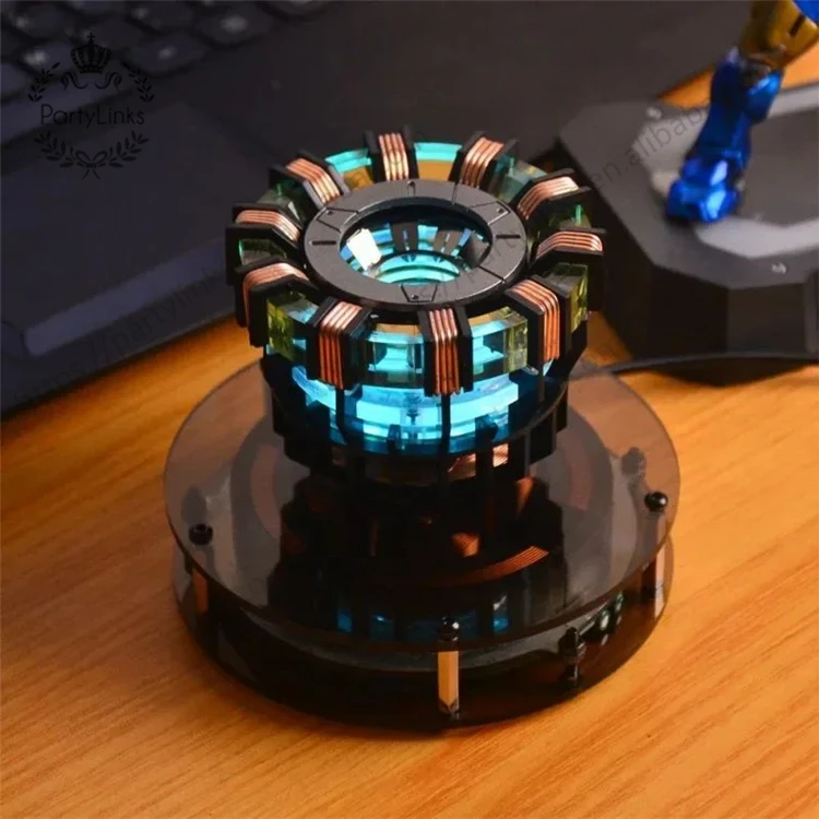 Iron Man Metal Maglev MK2 MK1 Model Toys Chest Lamp Super Hero 1:1 Arc Reactor Action Figure Light Arc Desktop Decoration