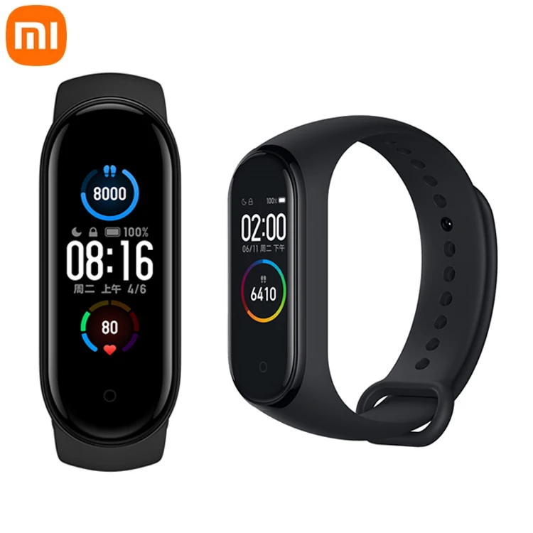 Оригинальный фитнес-браслет Xiaomi с пульсометром цветным экраном смарт-браслет M5 для