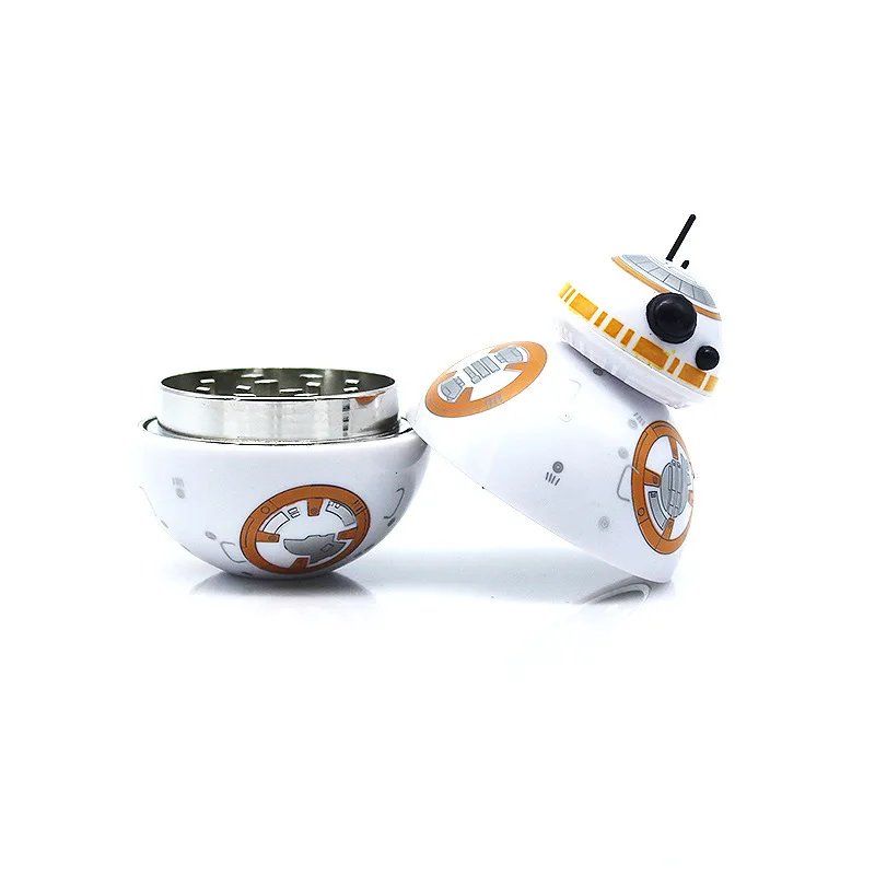 hintcan amazon hot sale robot R2D2 bb8 shape 3 layers zinc alloy spice herb grinder