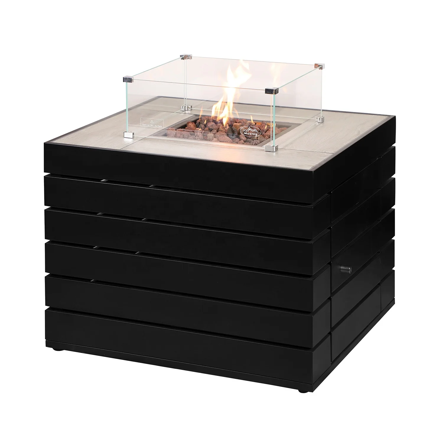 Patio Fire Pit Portable Gas Burning Cast Iron FirePit Outdoor