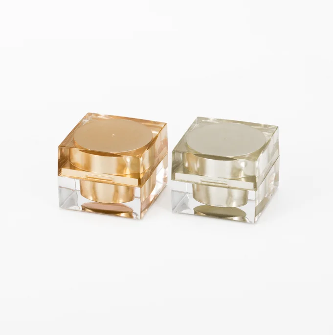 5g 10g 15g 30g  Plastic Cap Material and Acrylic Plastic Type square luxury purple color acrylic cream jar
