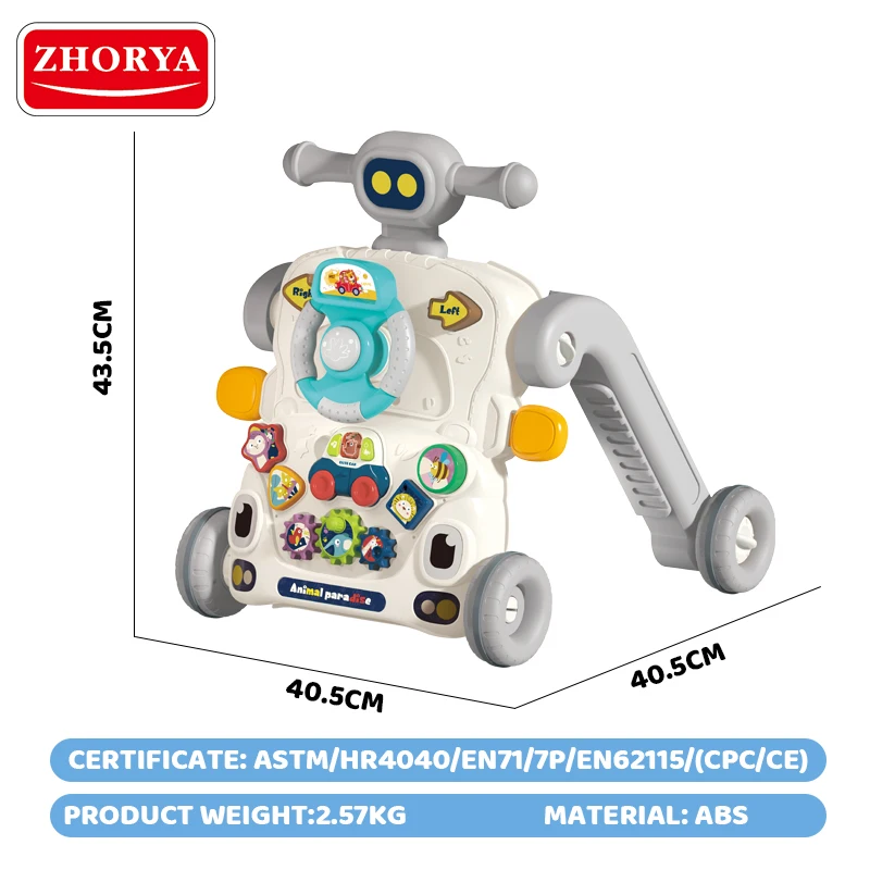 Zhorya Musical Baby Walker Sit-To-Stand Learning Walker Kids 5 IN 1 Baby Activity Walker With Wheels And Seat