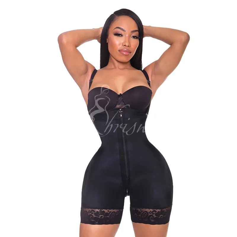 Short Strapless GIRDLE with MEDIUM Compression Powernet Girdle for Women Three Hooks Colombian Girdles Reductive Shapewear