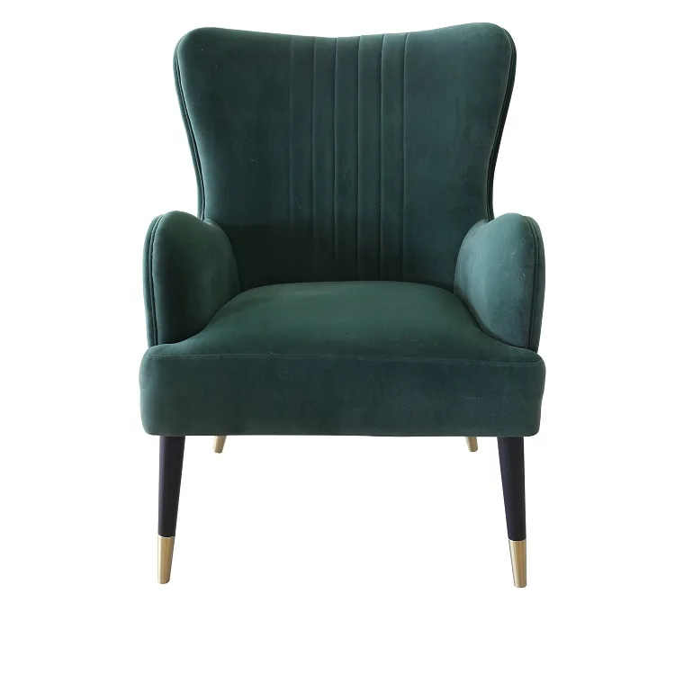 Modern luxury leisure chair fabric soft bag stainless steel titanium brushed foot rest chair