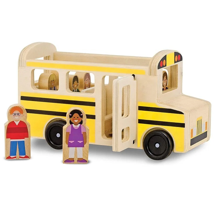 Школьный автобус, детский деревянный Игровой набор с 7 игровыми фигурками