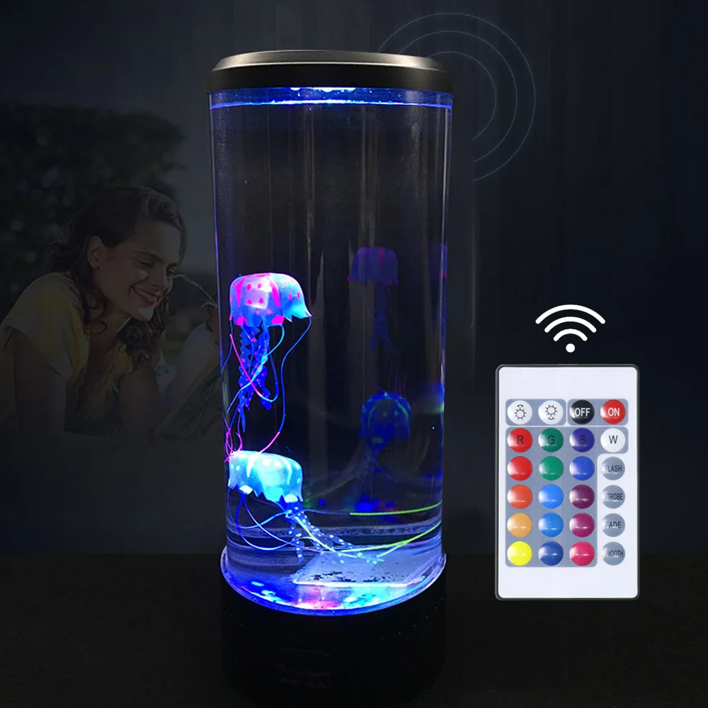 Hot Selling Smart Home Light Led Floating Jellyfish Remote Control USB Power Decorative Colorful Night Lamp Tank For Kid Room