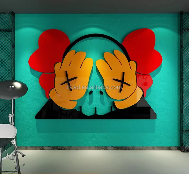 Sesame Street 3d Creative Kawaii Wall Sticker Restaurant Bar Wall Room Bedroom Wall Decoration