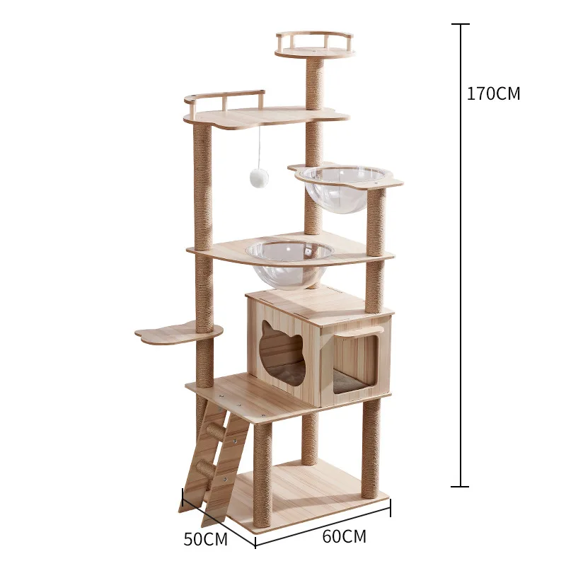 Scratcher Tower Home Furniture Toys Tree Pets Hammock Sisal Post Climbing Frame Toy Scratching Board