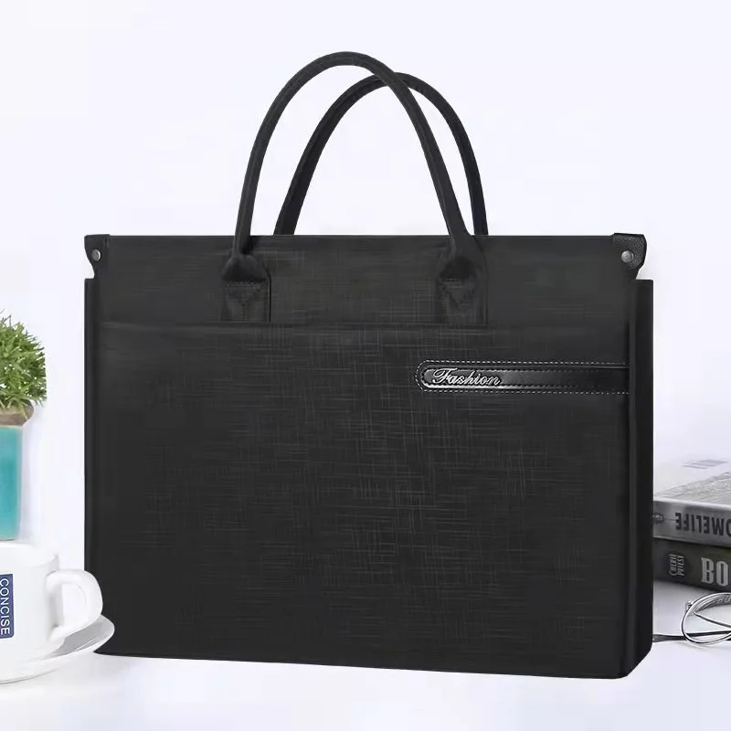 Hot Selling  Wholesale Business Office Oxford black men Metal zipper multi-pocket business briefcase