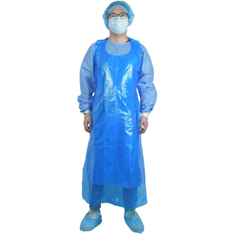 Xiantao factory cheap sale high quality disposable hospital medical plastic apron for surgical