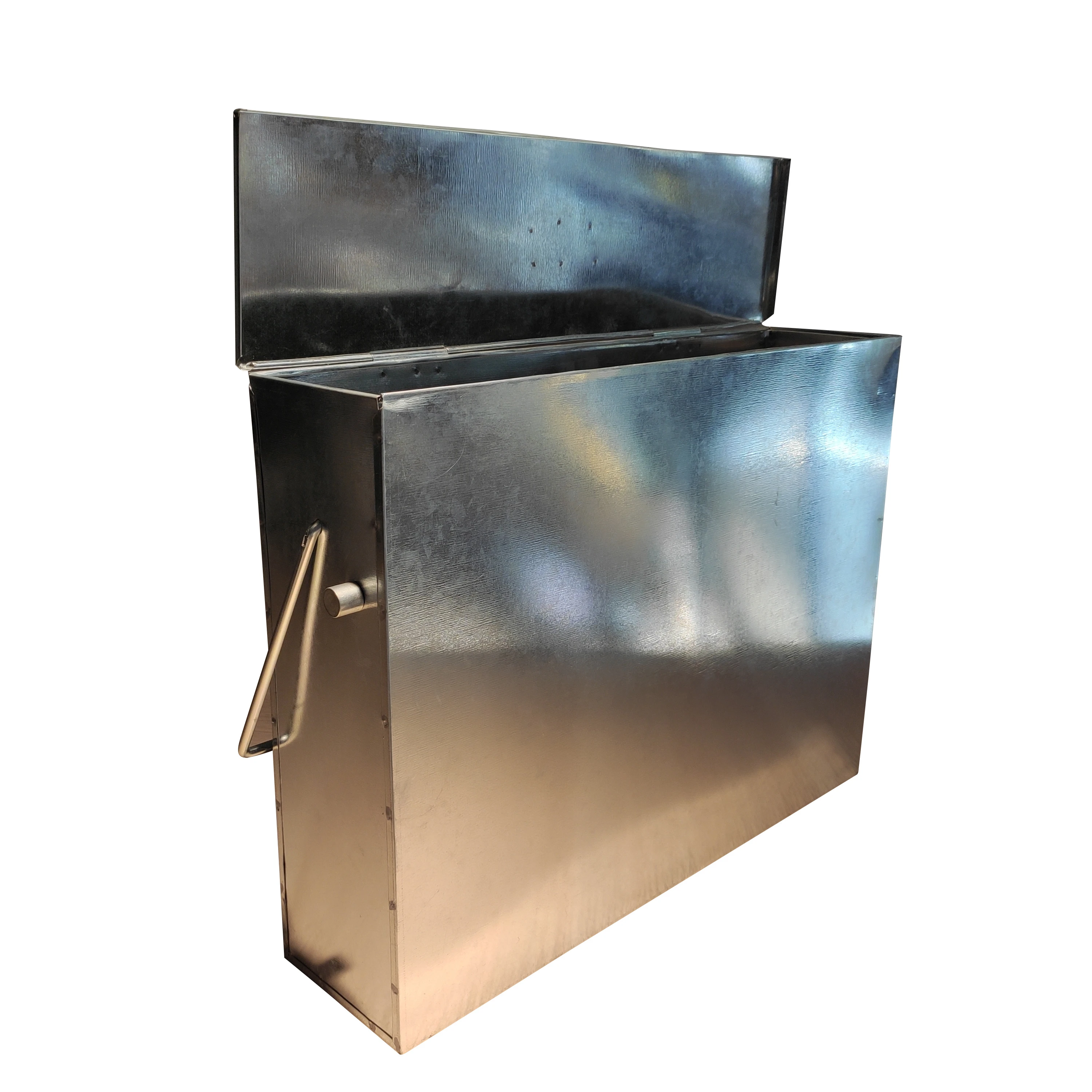 Silver Ash Carrier Galvanised Metal Hot Tidy Box Container Fireplace Pan Bucket Bin Ash Storage Box
