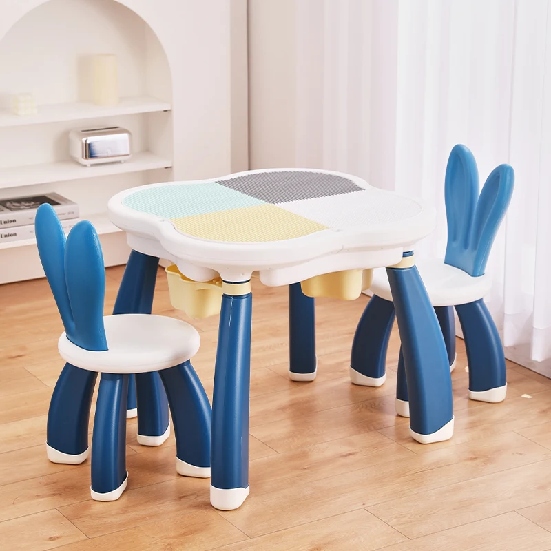 High Quality Wholesale OEM building blocks table with chair kids table set children chairs