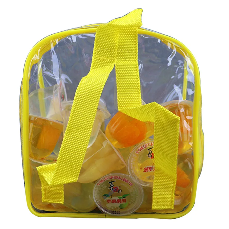 High quality portable colorful fashion children packaging pvc candy clear toy school bags