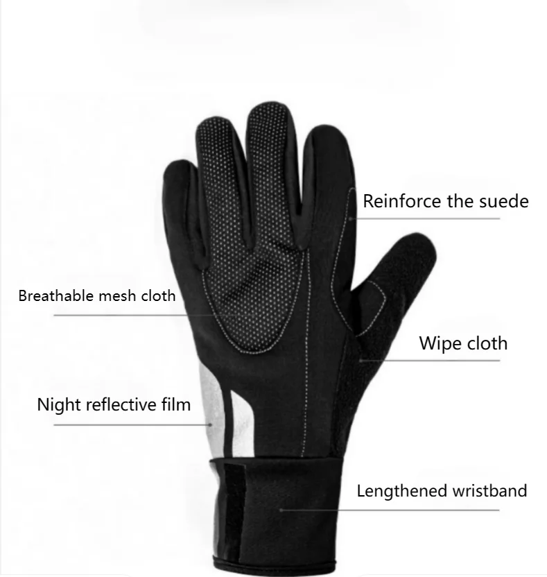 Теплые перчатки зимой Мужчины Езда на мотоциклах, велосипедах, лыжах, водонепроницаемые и холодные перчатки.
