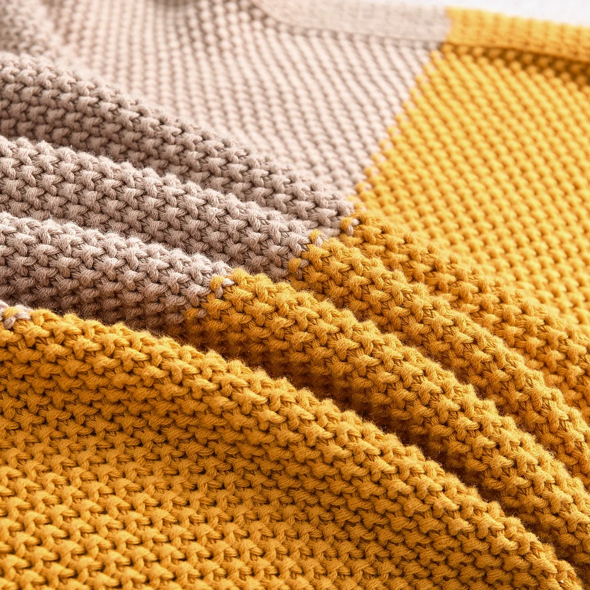 Custom Decoration Luxury 100% Cotton Knitted Throw Blankets for home