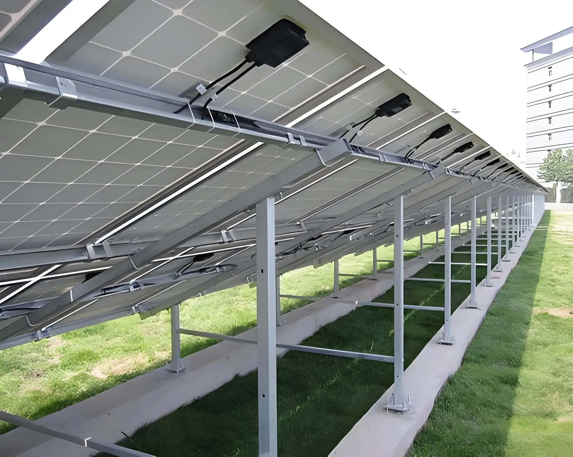 Concrete Foundation Solar Ground Mounting Kits 2 Panels In Portrait Solar Ground Mounting Racking System