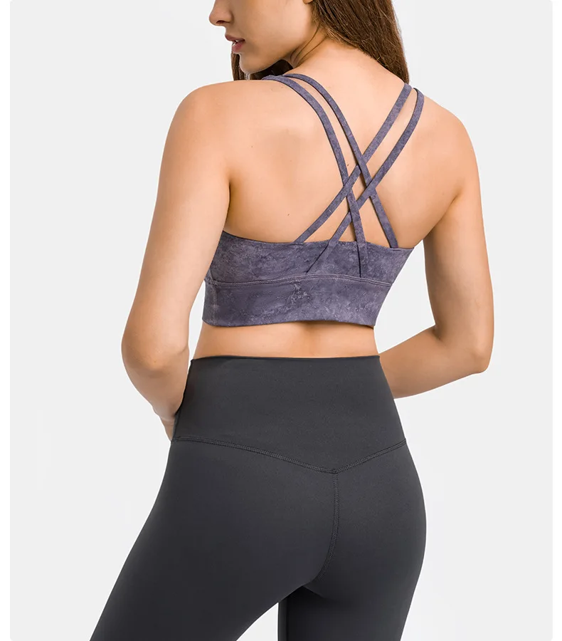 2022 Spring and Summer New Cross Back Sports Bra Shockproof Running Fitness Yoga Bra