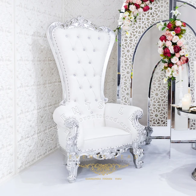 Big Chair Throne Chair Beautiful Wedding Furniture Hot Selling Luxury Silver King Throne Chair