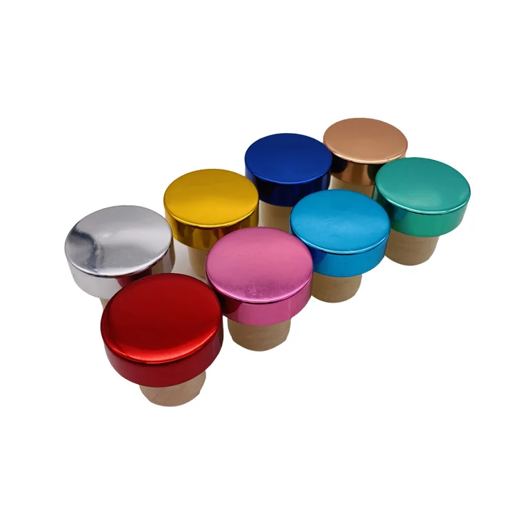 Customized luxury wooden bar top cap T shape wine / spirits synthetic cork bottle stopper