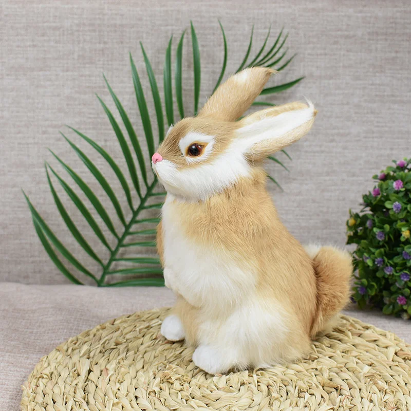 Unisex Cute Simulation Little White Rabbit Toy Easter Holiday Gift Plush Bunny for Children Home Decoration