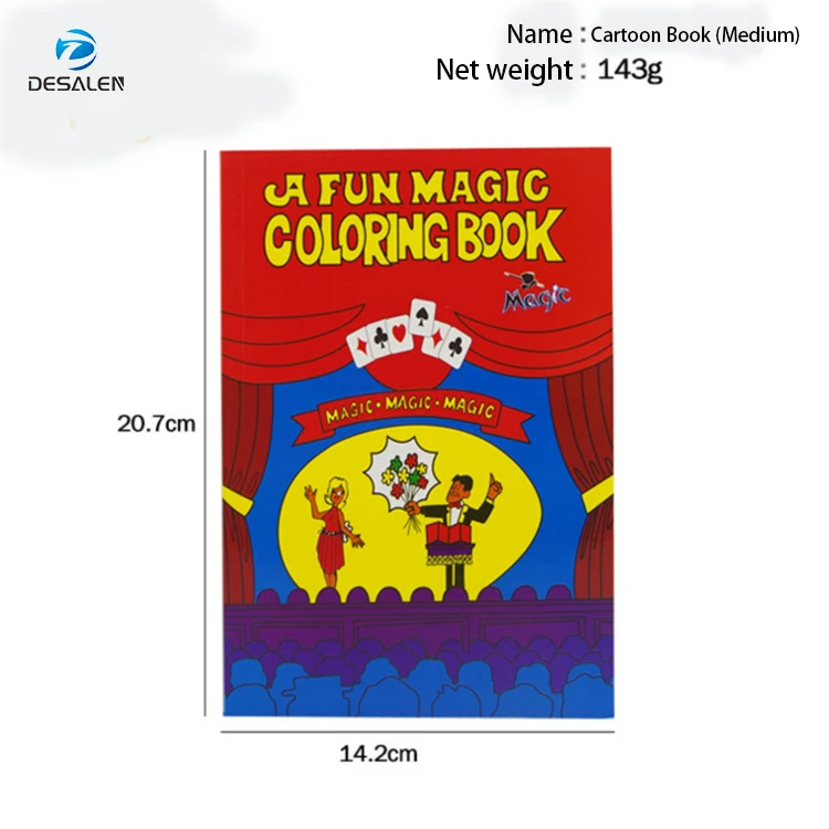 Desalen M Size Kids Stage Magic Trick Cards Book Toy Prop Magic Coloring Book