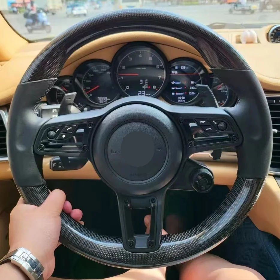 Для Porsche 911 991 718 кайенский углеродный волокнистый руль обновленная кожа для Panamera Led на заказ Macan от старого до нового