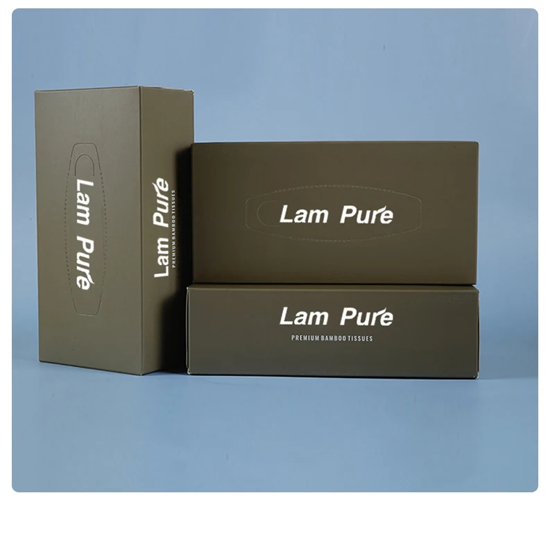 OEM Face Skin Facial Tissue Paper Ultra Soft  Bamboo Pulp Facial Tissues Cube Boxes