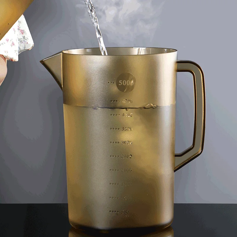 Super Large 2.4L PC Dark Brown Acrylic Teapot Heat-Resistant Tea Ice Water 5L Milk Bottle Shop Use Colorful Water Bottle