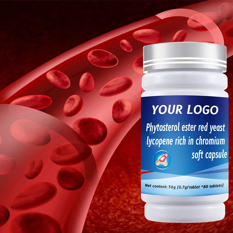 Phytosterol ester red yeast lycopene rich in chromium soft capsule  Assist in lowering blood lipid wellness