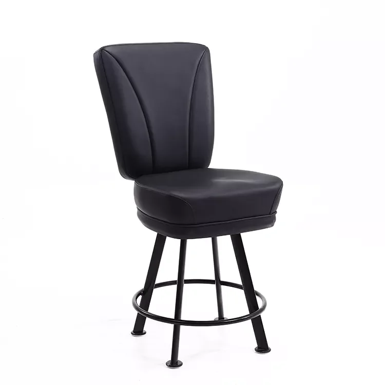 Indoor Comfortable Gambling Chairs Black Leather Poker Sedentary Casino Chairs