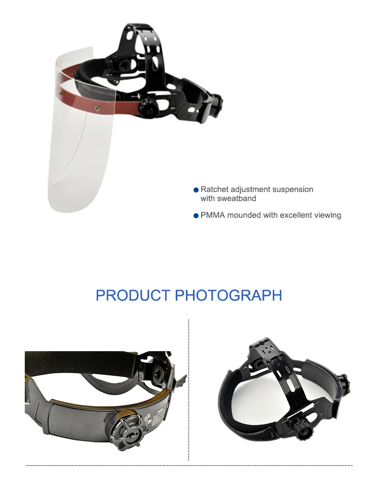 Guardrite Brand Full Face protection Head-mounted Overall Transparency Face Shield