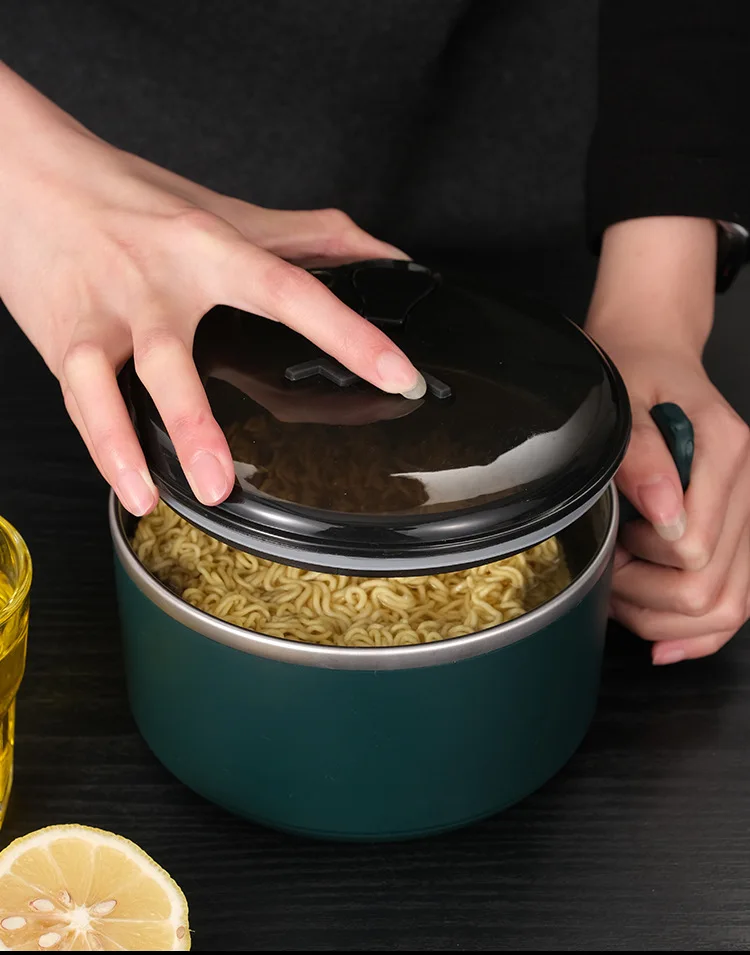 New stainless steel instant noodle bowl portable lunch box Korean rice bowl set with tableware